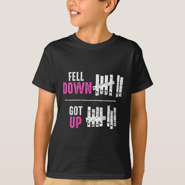 Womens Fell Down Got Up Motivational Funny Sitive  T Shirt (Framsida)
