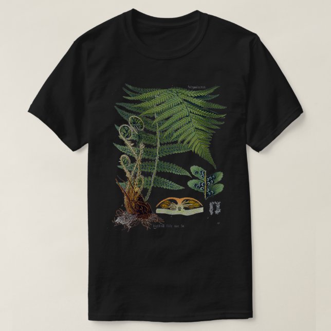 Womens Fern Botanical Plant Botany VNeck T Shirt (Design framsida)