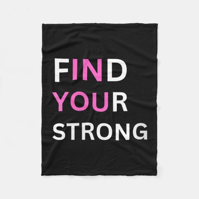 Womens Find Your Strong, In You! V-neck  Fleecefilt (Framsidan)