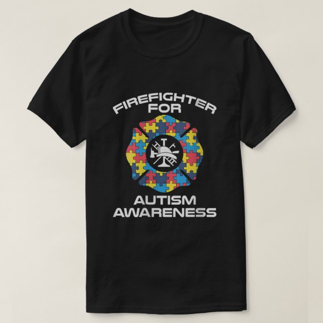 Womens Firefighter Autism Apparel Best Firefighter T Shirt (Design framsida)