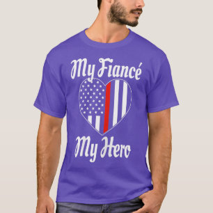 Womens Firefighter Fiance Shirt Cute Proud Fireman T