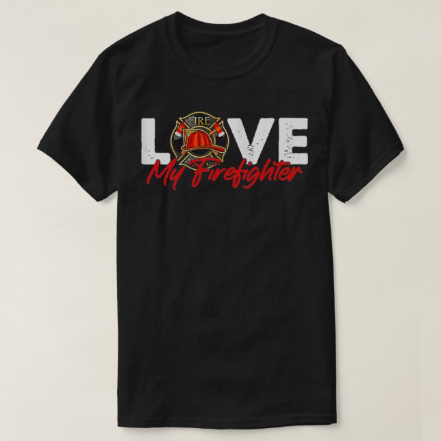 Womens Firefighter Wife Fire Department Kärlek My  T Shirt (Design framsida)