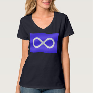 Womens First Nation T-Shirt Metis Flagga Shirt