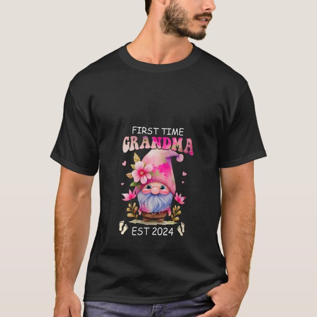 Womens First Time Grandma Est 2024 Pregnancy Annou T Shirt (Framsida)