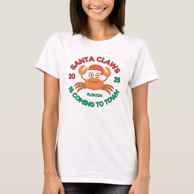 Women's Florida Christmas Santa Claws T-Shirt (Framsida)