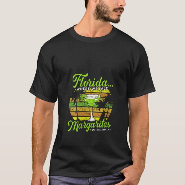 Womens Florida Salt Margaritas Not Sidewalks Beach T Shirt (Framsida)