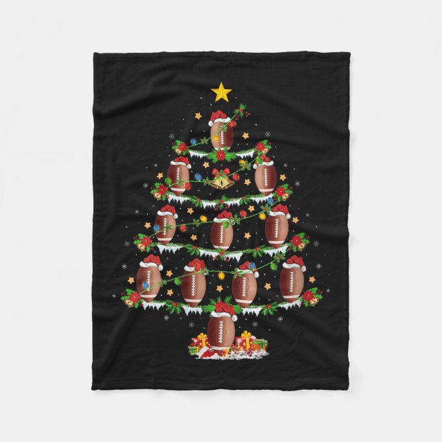 Womens Football Christmas Tree Lights Srts Player  Fleecefilt (Framsidan)