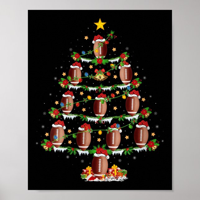 Womens Football Christmas Tree Lights Srts Player  Poster (Framsidan)