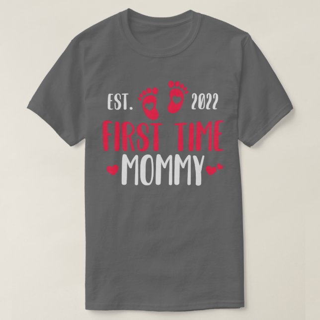 Womens Första gången Mamma 2022 Gravid Announcemen T Shirt (Design framsida)