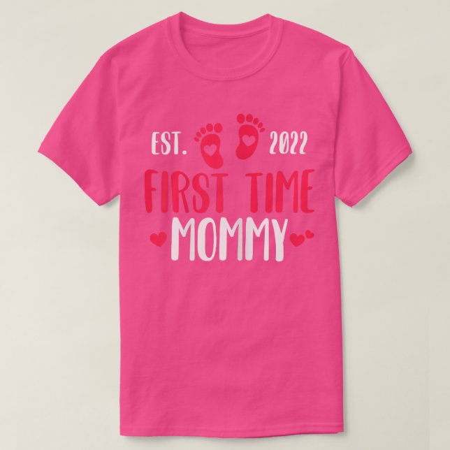 Womens Första gången Mamma 2022 Gravid Announcemen T Shirt (Design framsida)