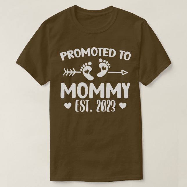 Womens Första gången Mamma 2023 Gravid Announcemen T Shirt (Design framsida)