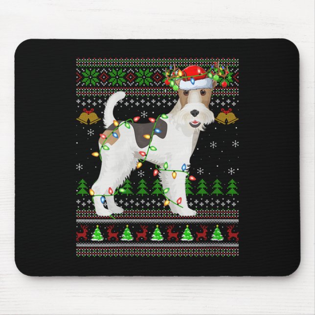 Womens Fox Terrier Dog Ugly Christmas Sweaters Hol Musmatta (Framsidan)