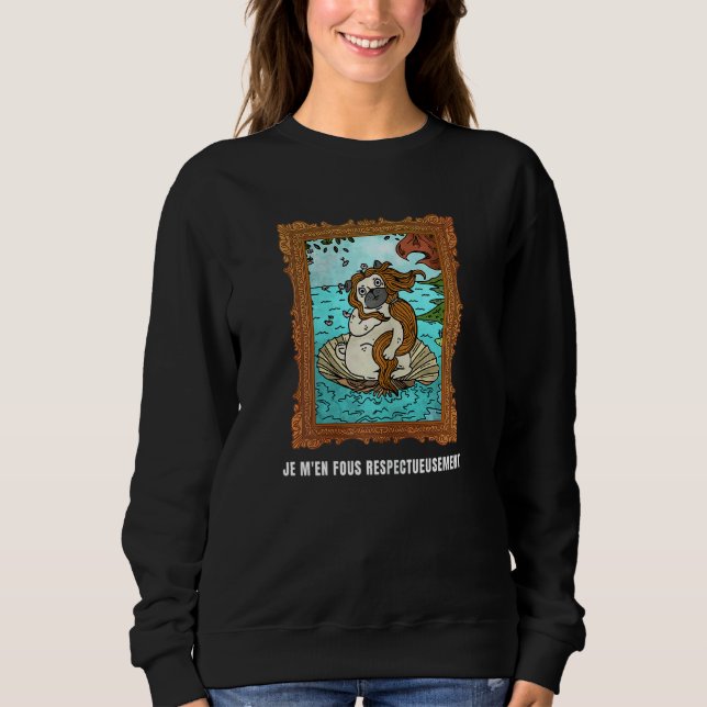 Womens Fransk som säger Je M'en Fous Respectueusem T Shirt (Framsida)