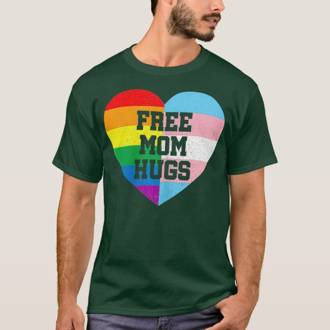 Womens Free Mamma Hugs Gay pride Gift Transgender T Shirt (Framsida)