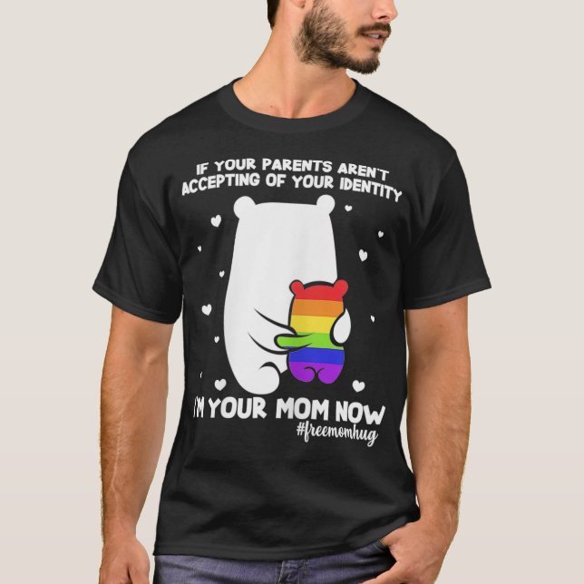 Womens Free Mom Hugs Mama Bear Im Your Mom Now LGB T Shirt (Framsida)