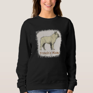 Womens Frenchie Mamma Bleached Cute Fransk Bulldog T Shirt