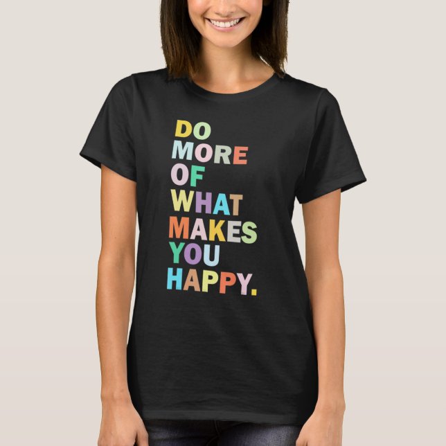 Women's Fun Happy Letter Printed T Shirt (Framsida)