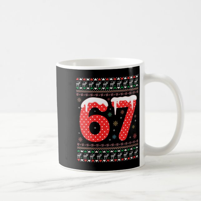 Womens Funny 67 Meme Christmas Pjs Six Seven Gen A Kaffemugg (Höger)