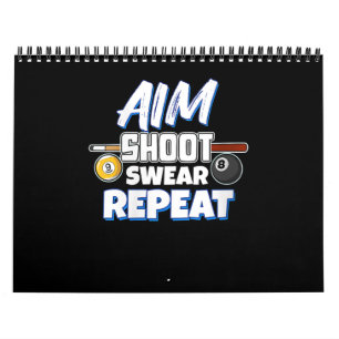 Womens Funny Aim Bassäng Player Gift Billiard Bol Kalender