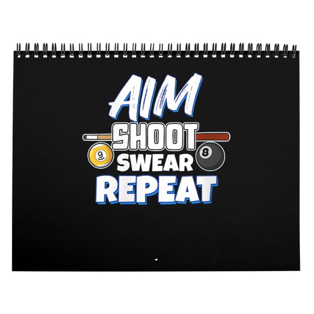 Womens Funny Aim Bassäng Player Gift Billiard Boll Kalender (Omslag)