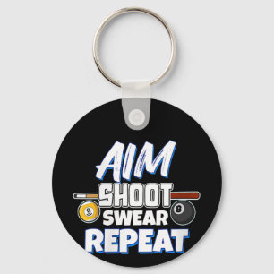 Womens Funny Aim Bassäng Player Gift Billiard Boll Nyckelring