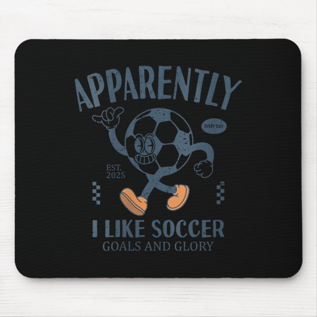 Womens Funny Apparently, I Like Soccer V-neck  Musmatta (Framsidan)