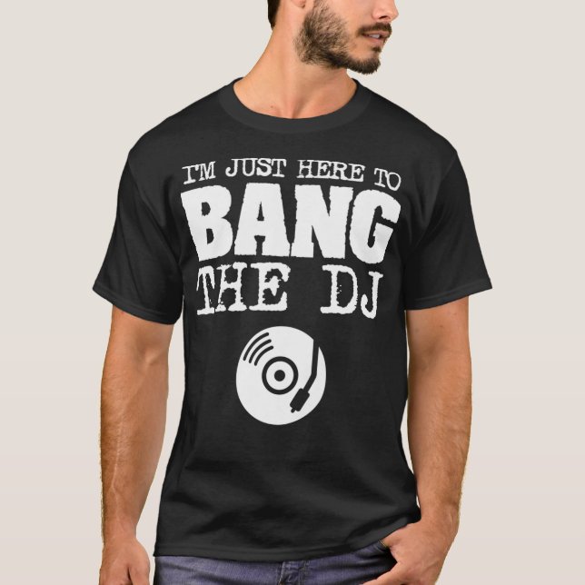 Womens Funny Bang DJ Disk Jockey Wife Music T Shirt (Framsida)