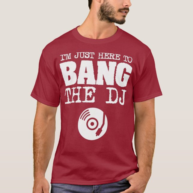 Womens Funny Bang DJ Disk Jockey Wife Music T Shirt (Framsida)