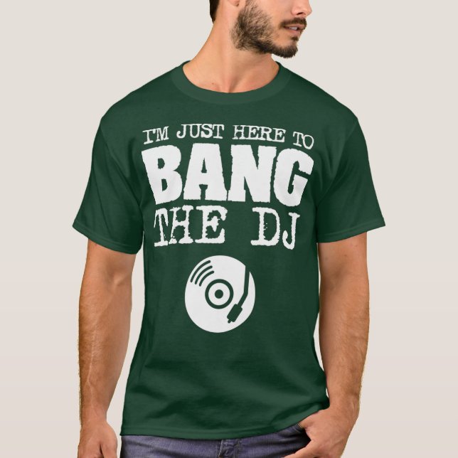 Womens Funny Bang DJ Disk Jockey Wife Music T Shirt (Framsida)
