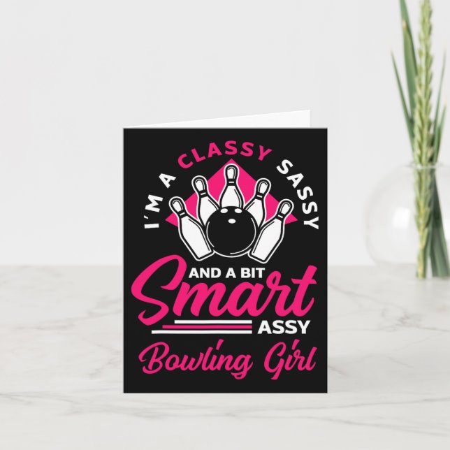 Womens Funny Bowling Älskare Bowlareare Bowlers Bo Kort (Framsida)