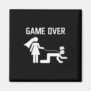 Womens Funny Bride Groom Bröllop Bachelor Bachelor Magnet