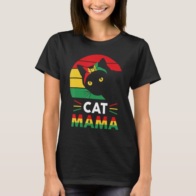 Womens Funny Cat Mama Black History Month Women Mo T Shirt (Framsida)