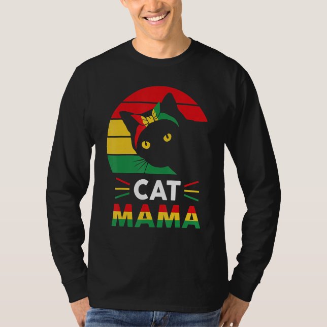 Womens Funny Cat Mama Black History Month Women Mo T Shirt (Framsida)