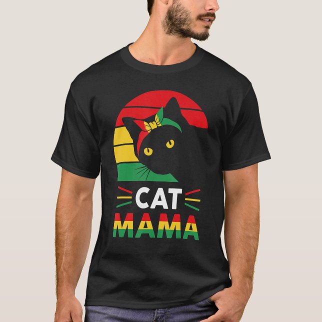 Womens Funny Cat Mama Black History Month Women Mo T Shirt (Framsida)