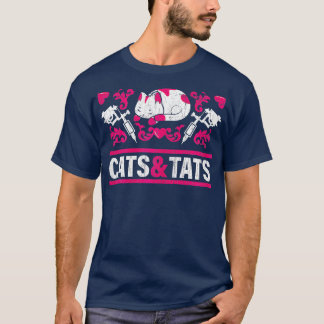 Womens Funny Cats och Tats Gift Tattoo Bläck Tatto T Shirt