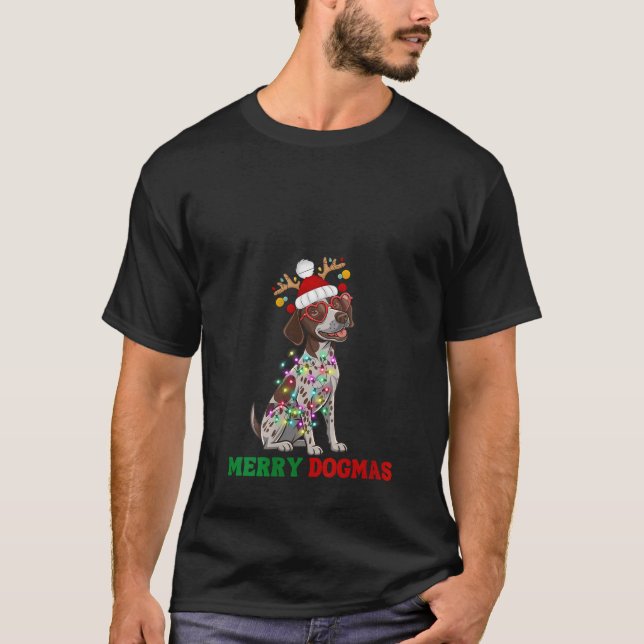Womens Funny Christmas German Shorthaired Pointer  T Shirt (Framsida)