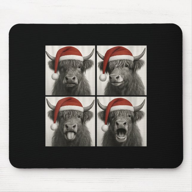 Womens Funny Christmas Highland Cow Santa Photo Bo Musmatta (Framsidan)