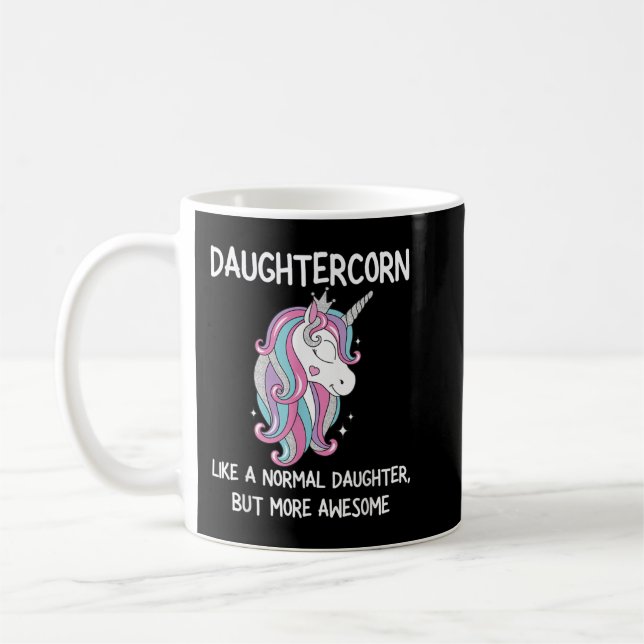 Womens Funny Daughtercorn Unicorn Costume Dotter Kaffemugg (Vänster)
