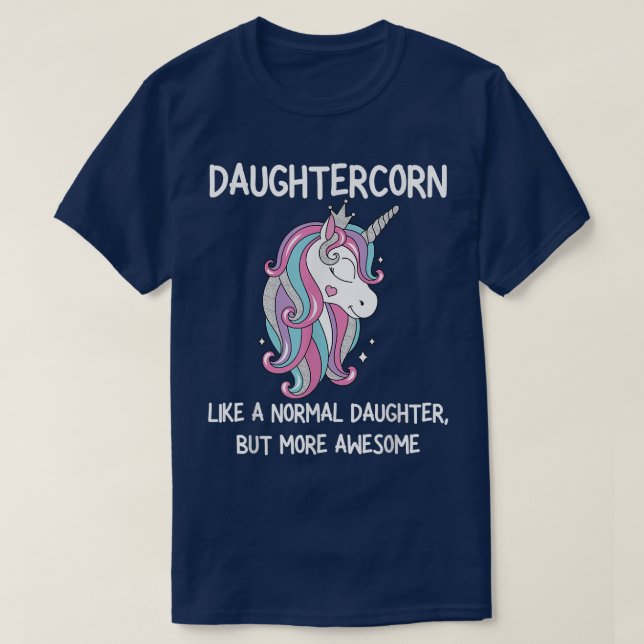 Womens Funny Daughtercorn Unicorn Costume Dotter T Shirt (Design framsida)