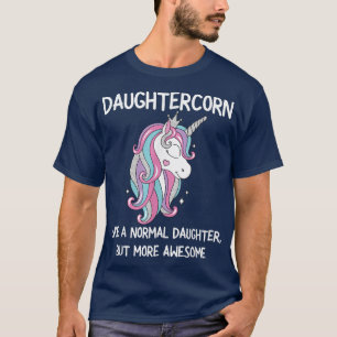 Womens Funny Daughtercorn Unicorn Costume Dotter T Shirt