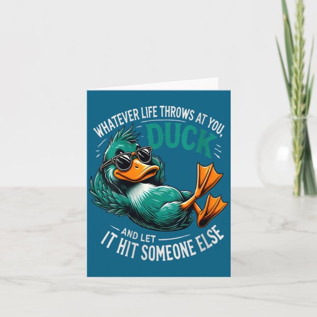 Womens Funny Duck Graphic Tees Men Women Teens Fun Kort (Framsida)