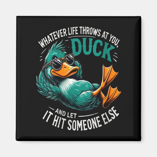 Womens Funny Duck Graphic Tees Men Women Teens Fun Magnet (Framsidan)