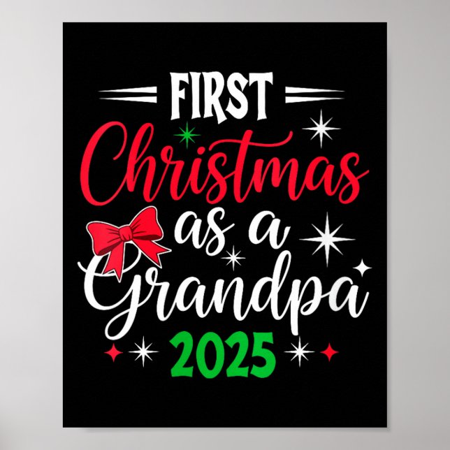 Womens Funny First Christmas As Grandpa 2025 Match Poster (Framsidan)