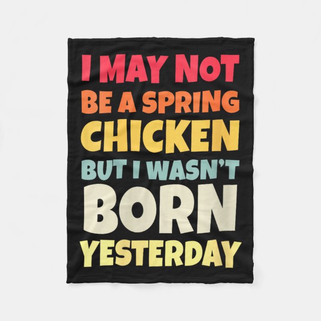 Womens Funny Getting Older Retro Spring Chicken Bi Fleecefilt (Framsidan)