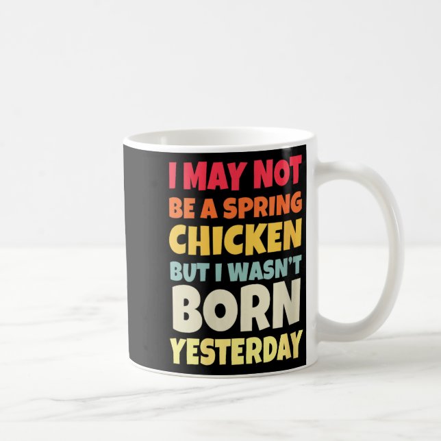 Womens Funny Getting Older Retro Spring Chicken Bi Kaffemugg (Höger)