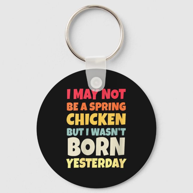 Womens Funny Getting Older Retro Spring Chicken Bi Nyckelring (Framsida)