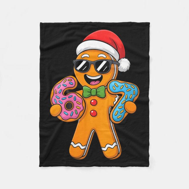 Womens Funny Gingerbread Six Seven 67 Ice Cream Ch Fleecefilt (Framsidan)