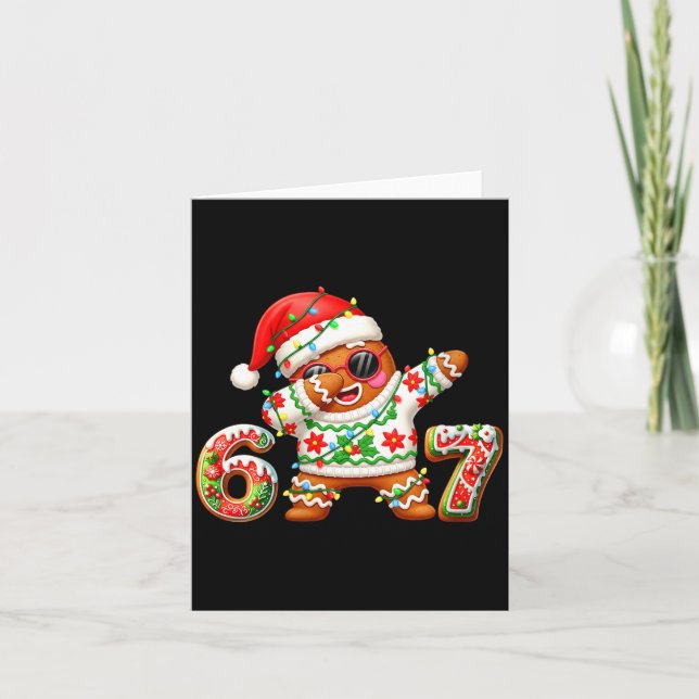 Womens Funny Gingerbread Six Seven 67 Ice Cream Dr Kort (Framsida)