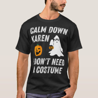 Womens Funny Halloween Ghost Lugn Down Karen Hallo T Shirt