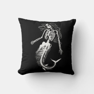 Womens Funny Halloween Sjöjungfru Skeleton Gift C Kudde